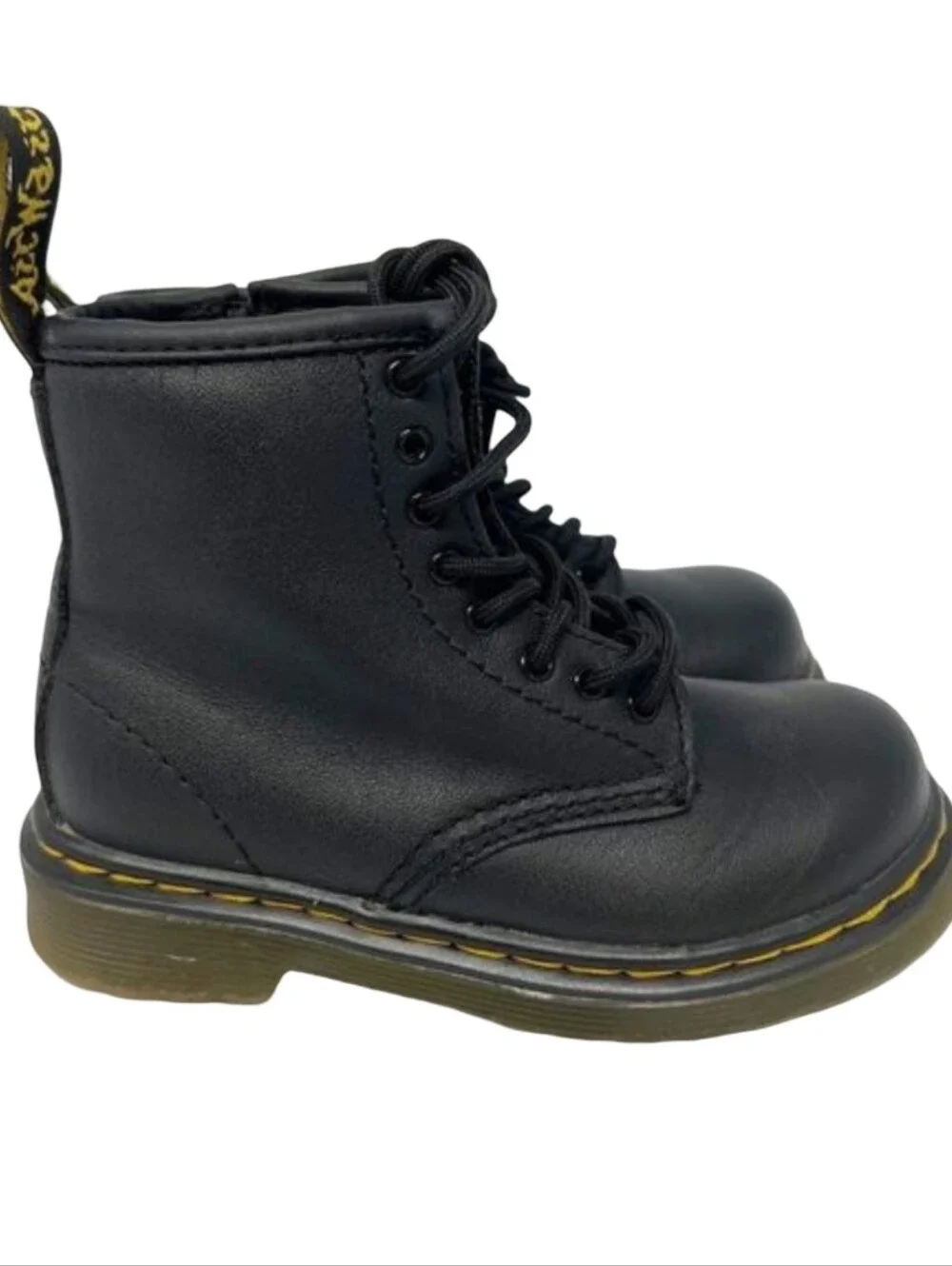 Dr. Martens 1460 T toddler boots in black leather, size 8 US / 7 UK / 24 EU.